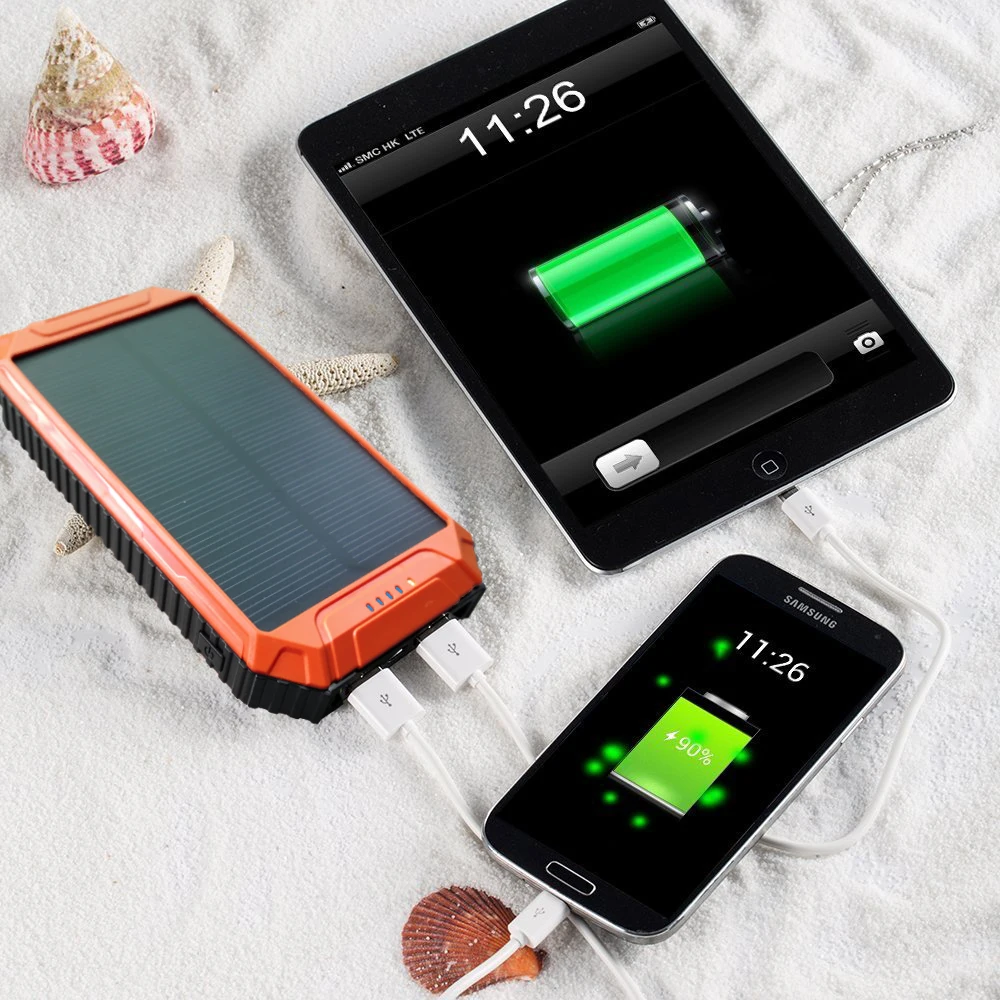 PowerGreen Внешняя батарея 10000 mAh фонарик дизайн солнечного мобильного телефона зарядное устройство мини солнечная панель наружная Emgergency