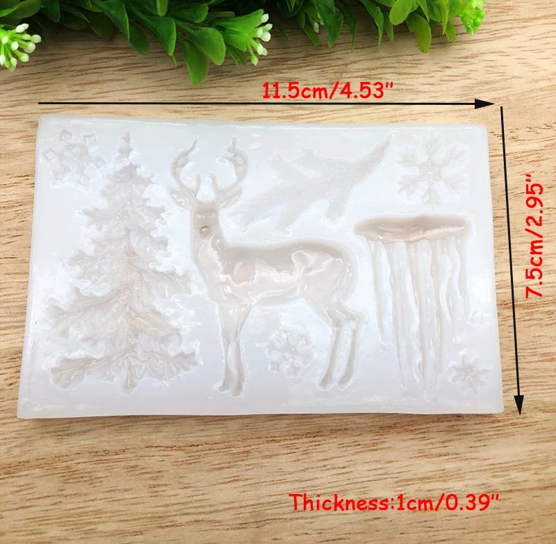 1pcs Mirror Deer Snowflake Tree Christmas Silicone Mold DIY Jewelry Crafts Decoration Epoxy Resin Molds for Jewelry Making