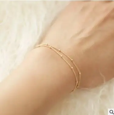 

SL 005 2018 simple fashion exquisite copper beads bracelet double bracelet women the most beautiful gift factory direct bracel