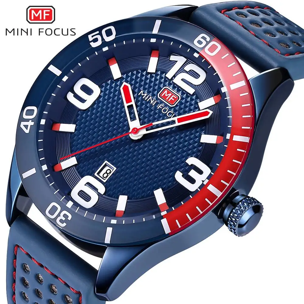 

MINI FOCUS Brand Luxury Men's Watch Quartz Analog Date Clock Male Sports Watches Men Leather Strap Casual Military Wristwatch