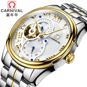 

Relogio Masculino 2018 Carnival Watches Men Business Reloj Stainless Steel Wristwatch Mens Fashion Automatic Mechanical Watch