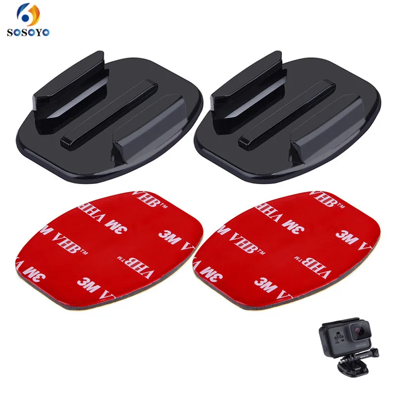 2pcs Flat Surface Base Mount with 3M VHB Adhesive Stickers for Gopro Hero 5 4 3 for SJ4000 Action Camera Accessories (1)