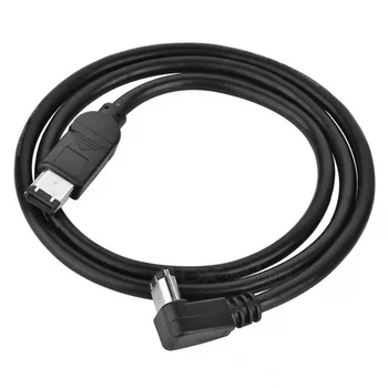 

IEEE 1394 1394a Firewire 400 6pin 90 Degree Down Right Angled to 6pin straight Data Video Cable 80cm Black