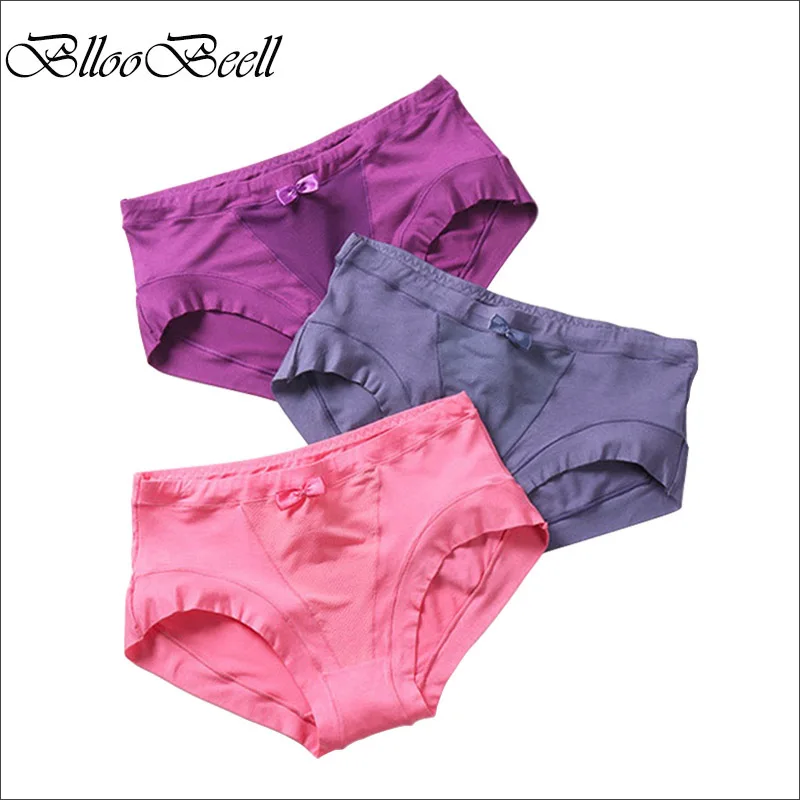 

BllooBeell 3piece Modal Women's Underwear High-Rise Panties for Women Girls Sexy Lace Briefs Breathe Ladies Lingerie Large Size