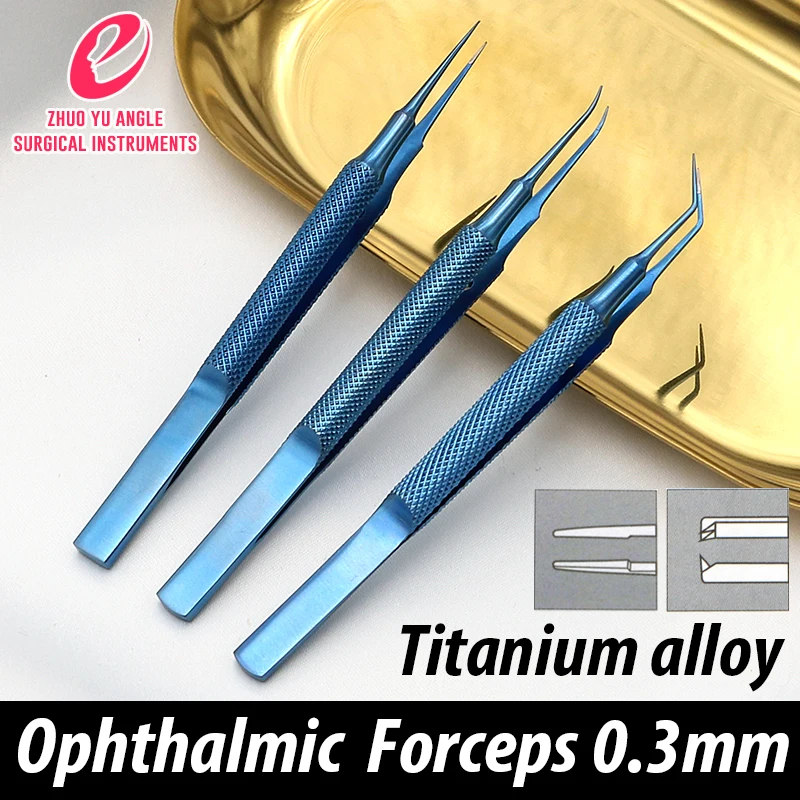 

Titanium Alloy Medical Ophthalmological Microsurgery Instrument Platform round handle Hook Dog Tooth Tweezers Tissue Tweezers