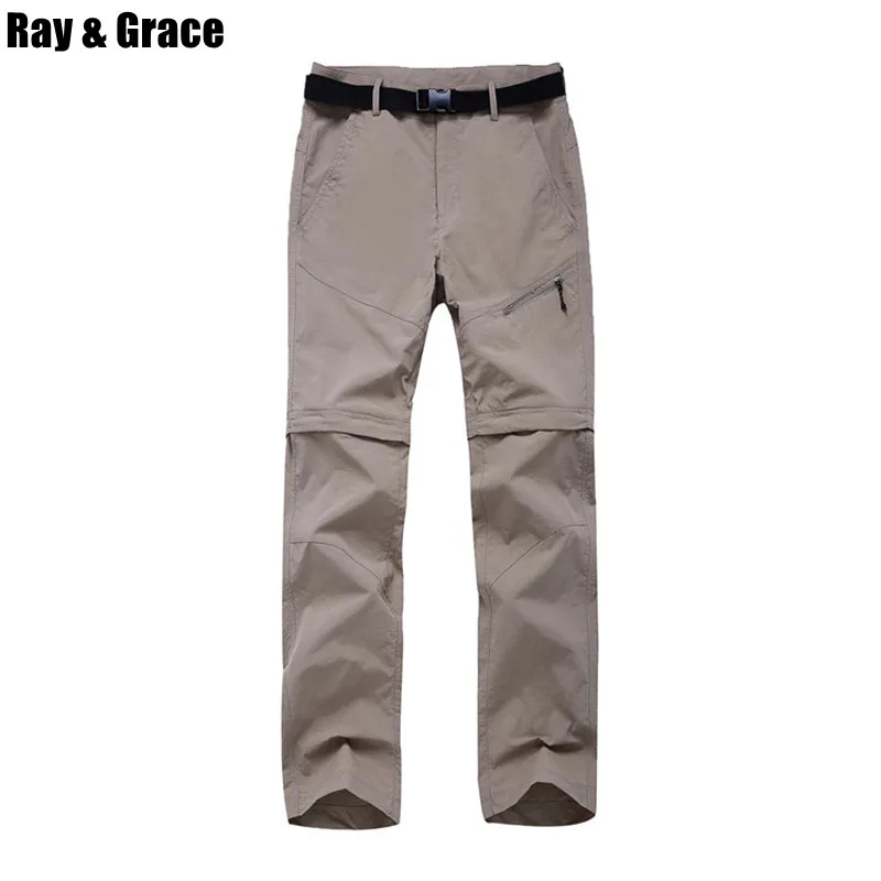 

RAY GRACE Summer Removable Pants Two-way Shorts For Women Hiking Pants Outdoor Camping Quick Dry Convertible Trousers