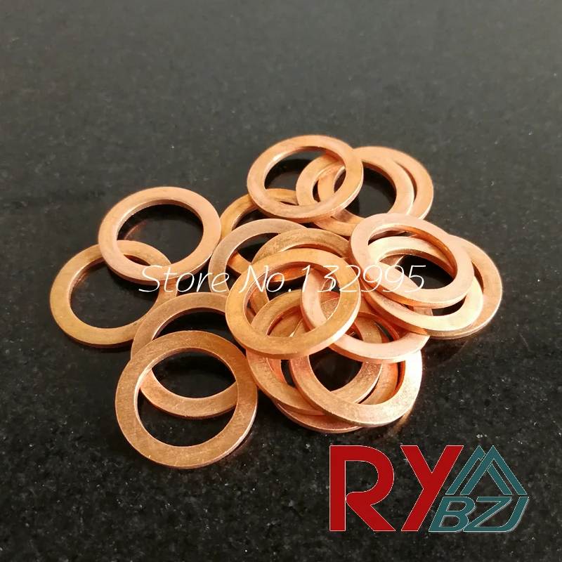 Copper washer M10 (10mm*13mm*1mm) Copper Flat Washer, Seal washer