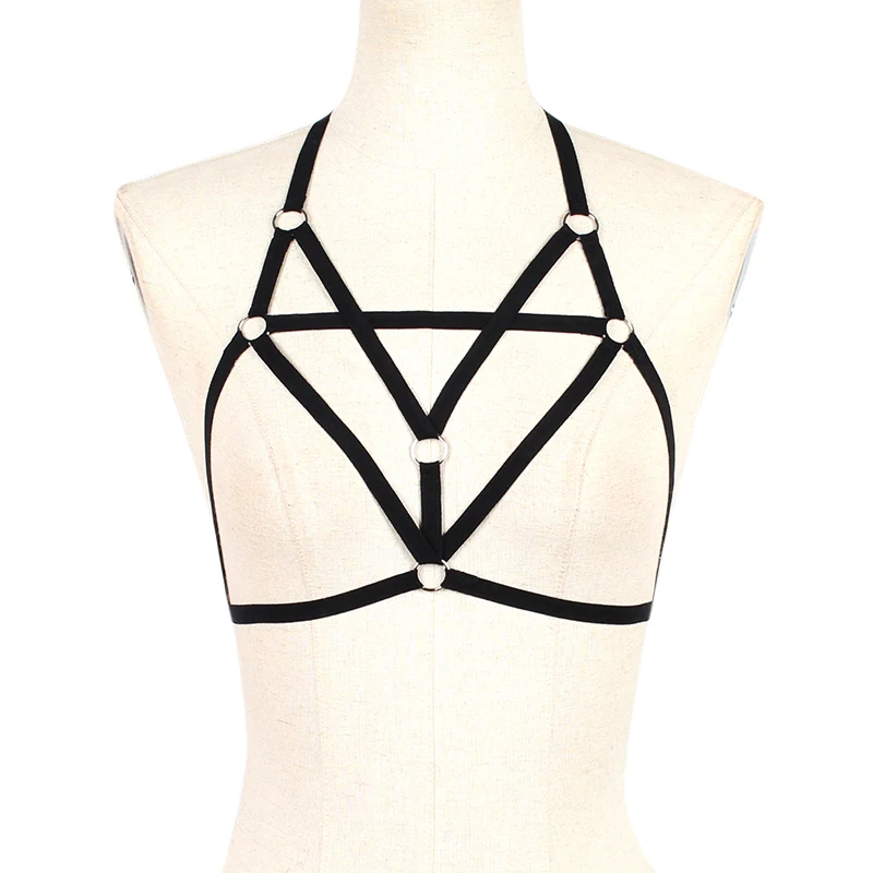 

Harajuku Sexy Bra Strap Women Underwear Bra Fetish Chest Bondage Femme Garter Belt Rave Pastel Gothic Cage Harness Bra