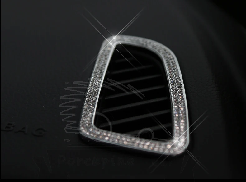Передний автомобиль стиль воздуха на выходе Кондиционер бриллиантовые наклейки металлическая деталь одежды покрытие крышки для Mercedes C E класс GLK GLE CLS