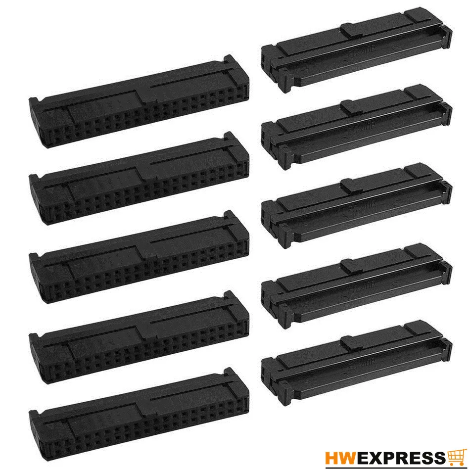 Hot 10 Pcs Dual Row 40 Pin IDC Socket Connector Female Header FC 40P ...