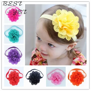 Fancy Kids Headband European American Style Korean Mesh Elastic Children's Hairband Baby Colorful Flower Cute Hair Accessories