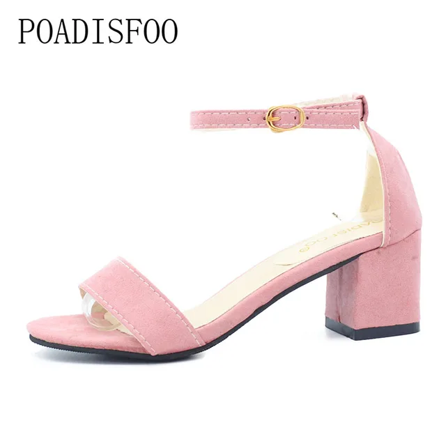 POADISFOO Summer Women Sandals Open Toe Flip Flops Women's Square heel Sandals Thick Heel Women Shoes Gladiator Shoes .HS-977