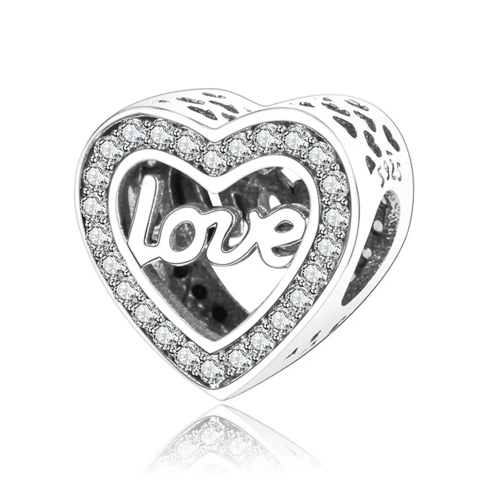 Подходит к оригинальному браслету Pandora Be My Valentine бусины из стерлингового серебра 925 DIY Изготовление ювелирных изделий подарок на день Святого Валентина Berloque - Цвет: PTO598