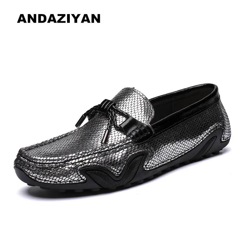 

2019 new peas shoes snakeskin driving shoes leather men shoes