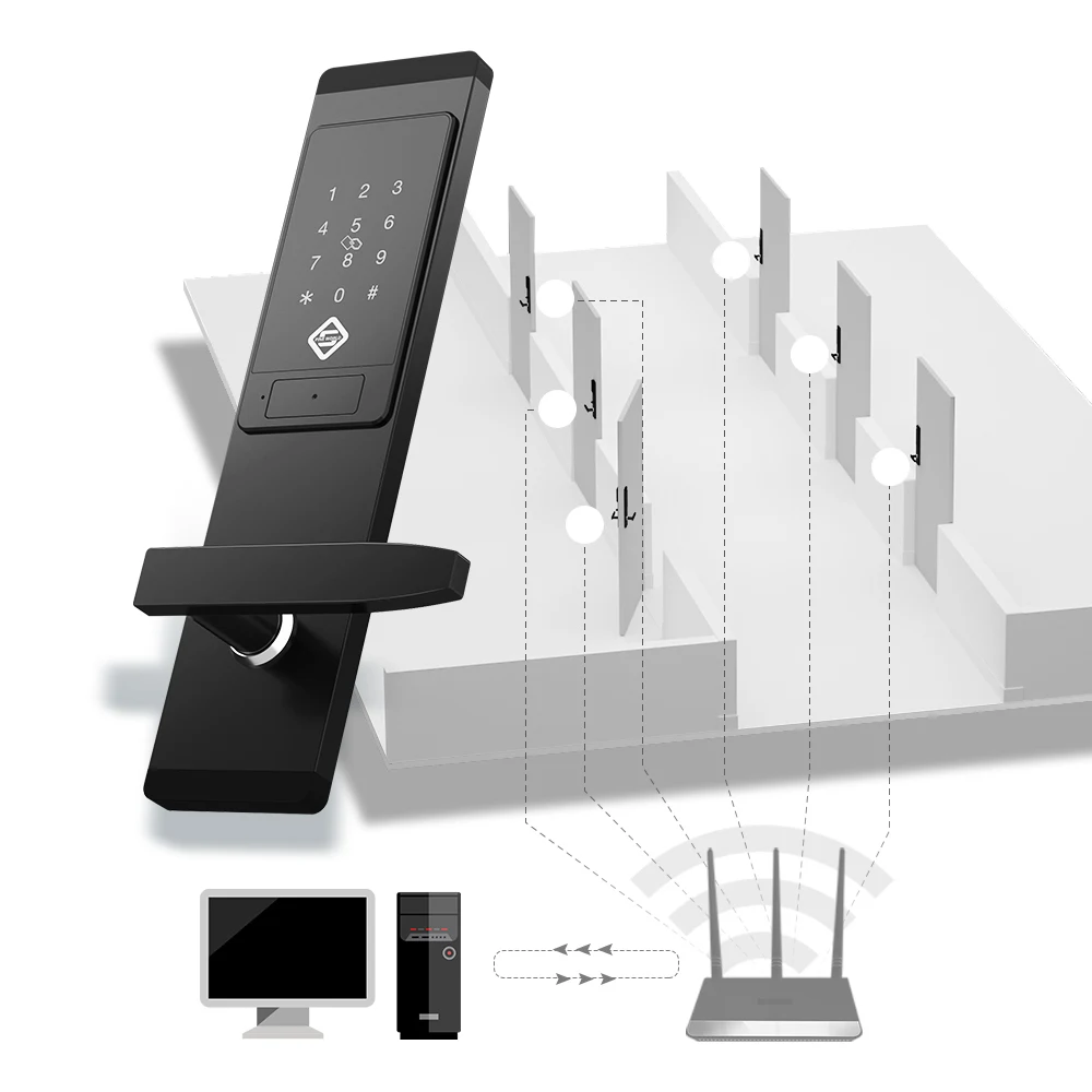 PINEWORLD Security Electronic Door Lock APP WIFI Smart Touch Screen LockDigital Code Keypad Deadbolt For Home Hotel Apartment