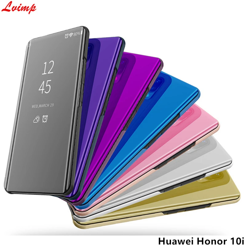 

Luxury Smart Mirror Case For Huawei Honor 10i Case Clear View Flip Stand PU Leather Cover For Huawei Honor 10i HRY-LX1T Case