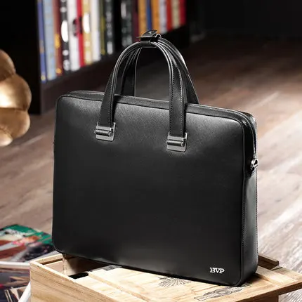 Мужской портфель BVP из натуральной кожи на молнии|leather laptop bag|genuine leather baglaptop bag |