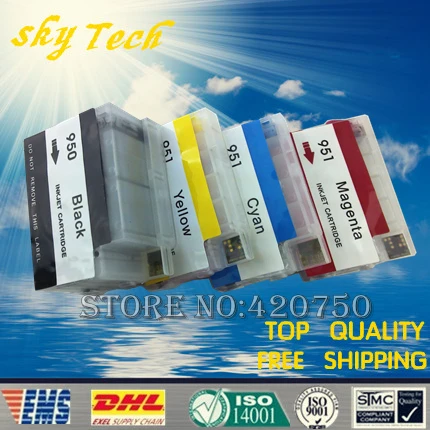 Full Dye ink Refillable ink cartridge suit for HP950 951 ,Suit for HP 8100 8600 251dw 276dw 8630