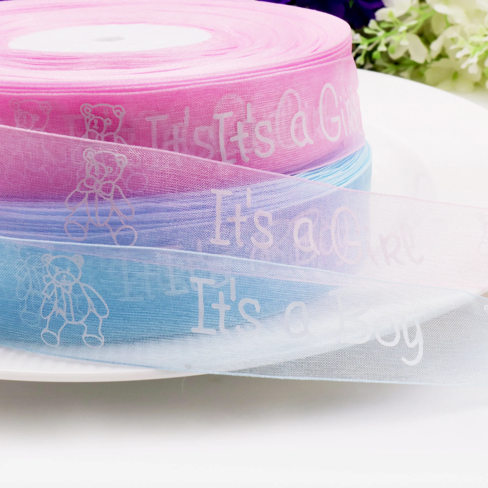 5 ярдов это мальчик и девочка ленты Детские Ноги печати ленты DIY карты упаковочные материалы для подарков коробка для конфет детский душ лента для украшения