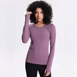 Eshtanga Йога рубашки женские осенние с длинным рукавом спортивная футболка фитнес тренажерный зал бег рубашка быстросохнущая Йога рубашки