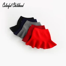 Очаровательная плиссированная юбка-пачка; детская зимняя одежда; теплая удобная вязаная юбка на подкладке; Одежда для маленьких девочек 2-6 лет