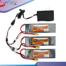 2S lipo battery 7.4v 6000mAh 30C XT60 T For rc helicopter rc car boat quadcopter Li-Polymer battey 3pcs with charger set