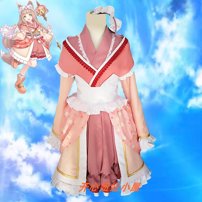 

[Customize] Anime! Princess Connect! Re:Dive Kururinpa Fox Lovely Kimono Uniform Cosplay Costume For Women Free Shipping