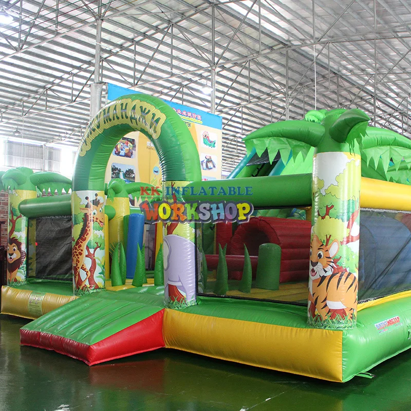 

Customization of Green Jungle Barrier Park inflatable amusement park equipment
