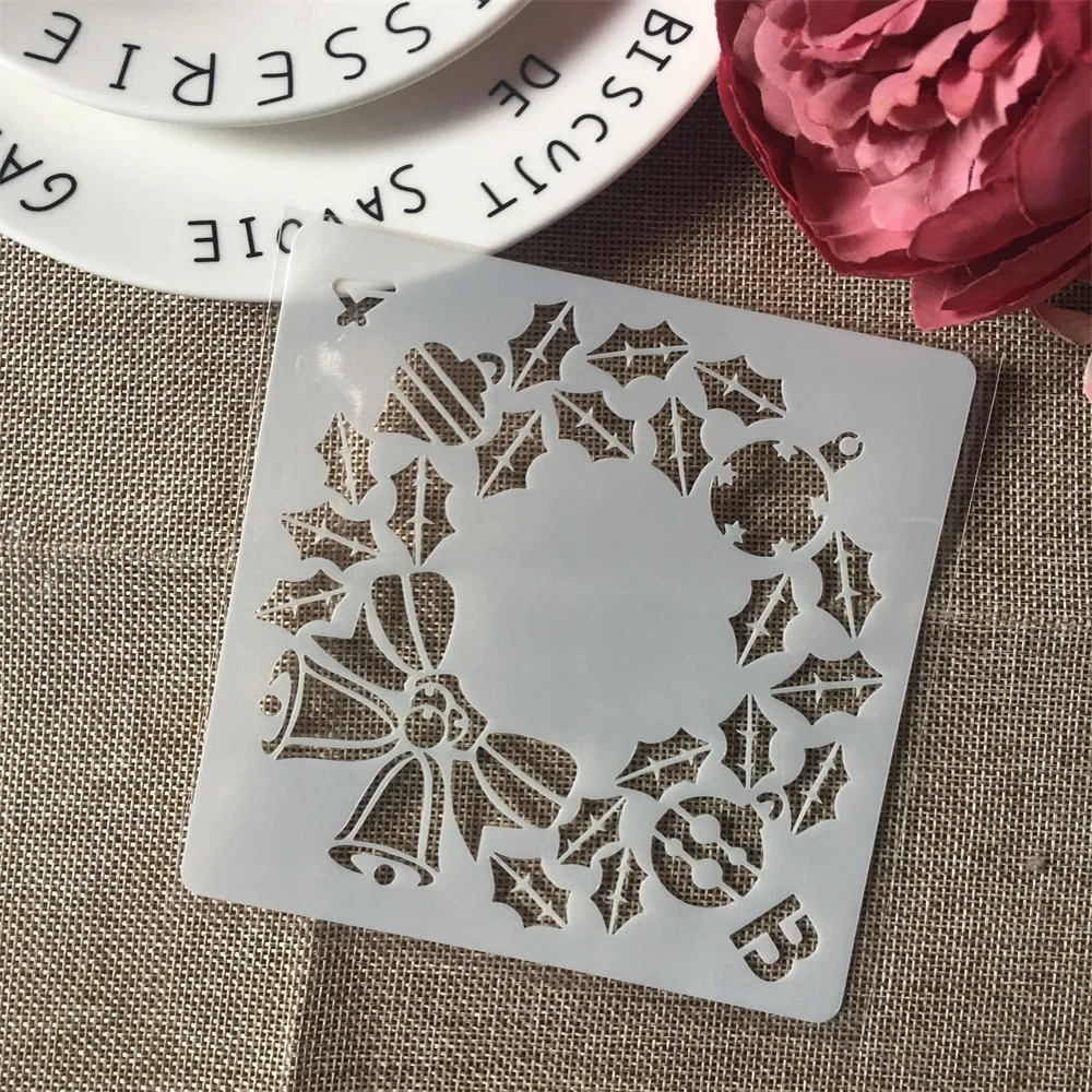 

1Pcs 5inch Christmas Bell Circle DIY Layering Stencils Wall Paint Scrapbook Coloring Embossing Album Decorative Paper Template