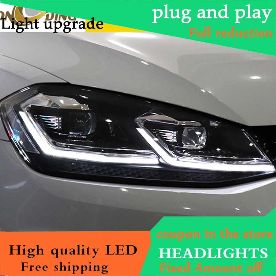 

Car Styling for VW Golf 7 7.5 Headlights 2014-2018 VW Golf 7 7.5 LED Headlight DRL Lens Headlamp H7 D2H HID Xenon bi xenon