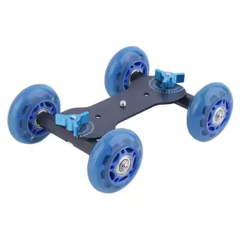 

Mini Desktop Mute Pulley Drift Car Flexible 4-wheel Rail Rolling Track Slider Skater Table Dolly Car For DSLR Camera Camcorder