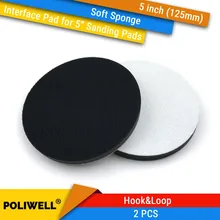 2PCS 5 Inch(125mm) Soft Sponge Interface Pads for Back-up Sanding Pad and Hook&Loop Sanding Discs for Uneven Surface Polishing