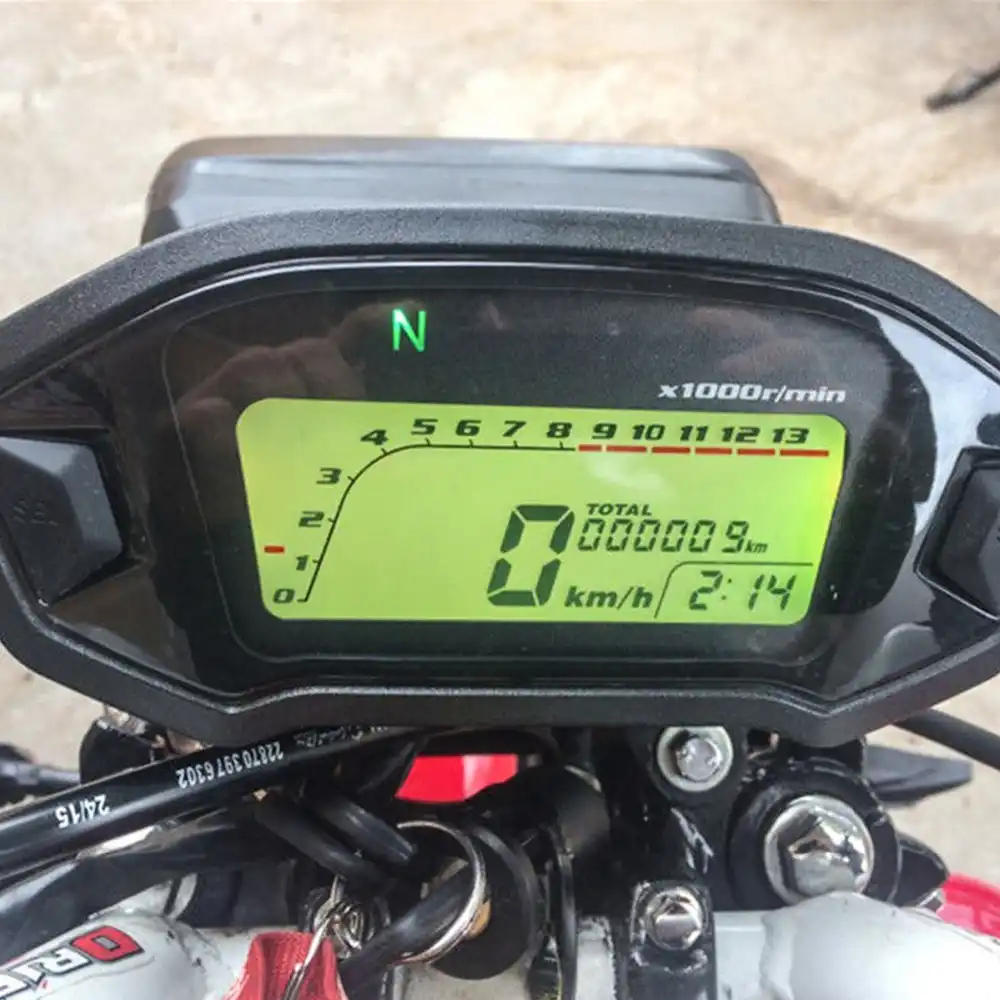KKmoon 12V Od/ómetro Tac/ómetro Moto LCD Tac/ómetro Digital Cuentakil/ómetros 7 colores 0-10000 RPM 0-199 KM//H Negro