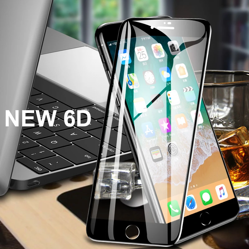 6D полноэкранная Защитная пленка для iPhone X 8 P 7 p защитное стекло 9H-hard 4D Edge полное