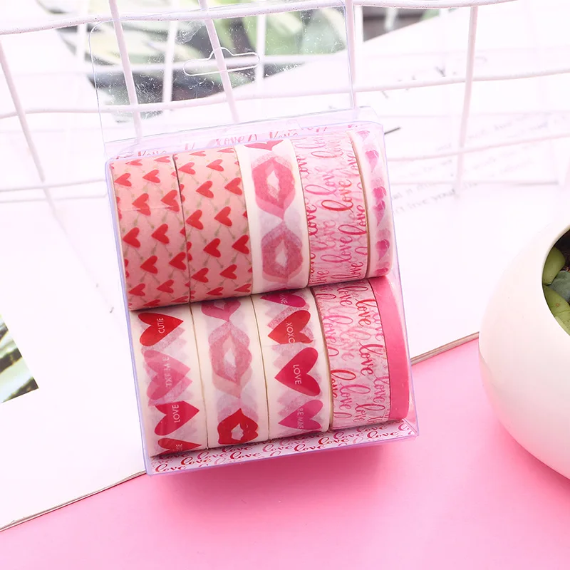 

10sets/1lot Washi Masking Tapes Love Decorative Adhesive Tape DIY Paper Japanese Scrapbooking Stickers