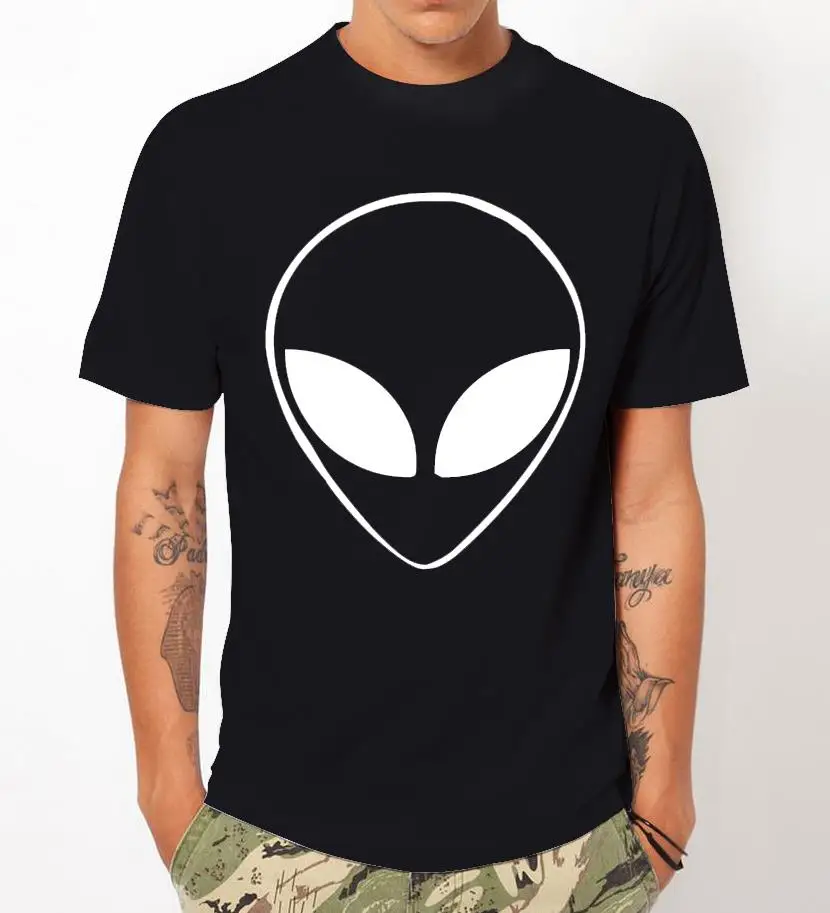 

Alien Head Print Men T shirt Fashion Casual Funny Shirt For Man Black White Top Tee Harajuku Hipster Street ZT203-18