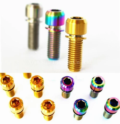 

Titanium TC4 Bike Hex Bolts M8 17 with Washer for Bicycle Brompton Handlebar / Birdy Headtube Fixing