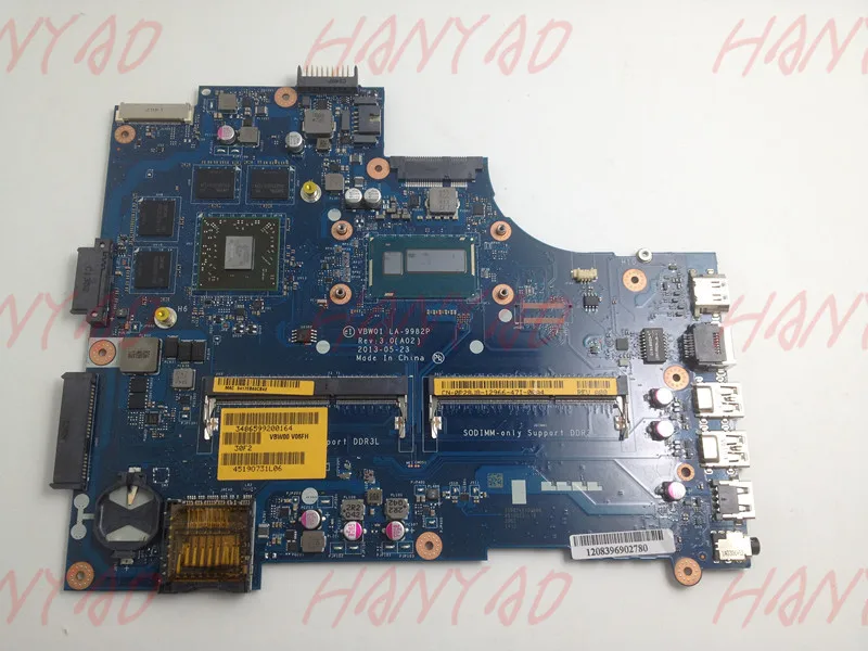 

CN-0P28J8 0P28J8 P28J8 For Dell 15R 5537 3537 Laptop Motherboard VBW01 LA-9982P With SR16Z i7 cpu DDR3L MB 100% tested