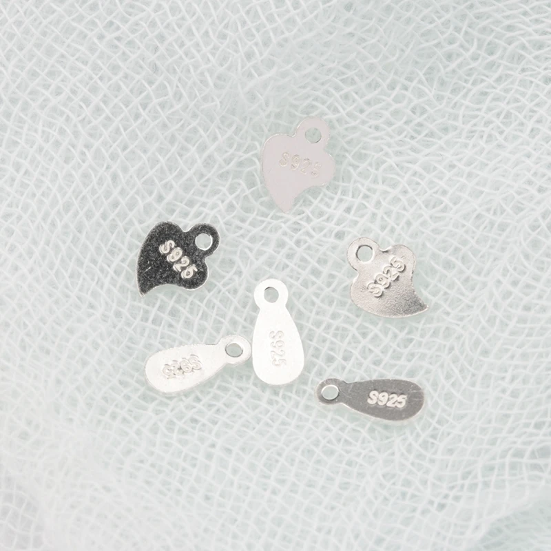 10 шт., Стерлинговое Серебро 925 пробы, маленькие женские ювелирные изделия, подвеска в виде капли, подвеска в виде сердца для изготовления ювелирных изделий, ожерелье, браслет, аксессуары
