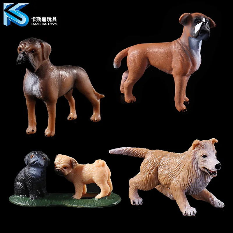 

Animal model solid simulation pet children's toys 4 optional Scottish puppet boxer dog pug purebred dog ornaments