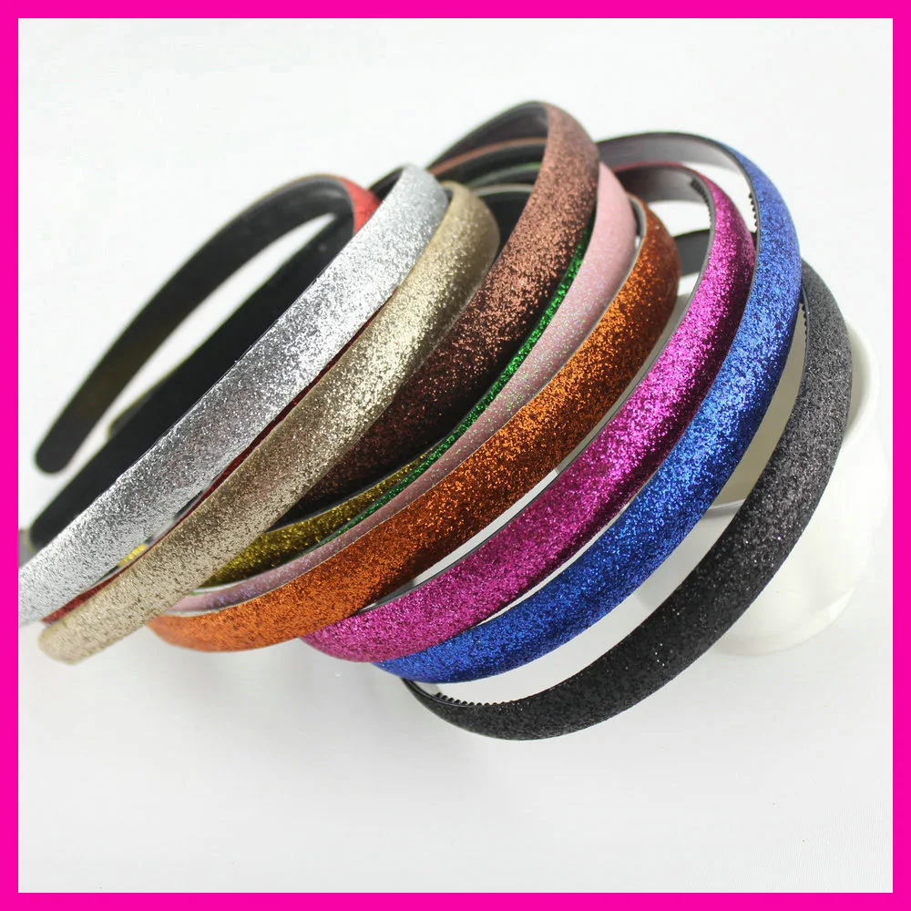 10PCS 12mm 1/2" Assorted Colors Glitter leather Covered Plain Plastic