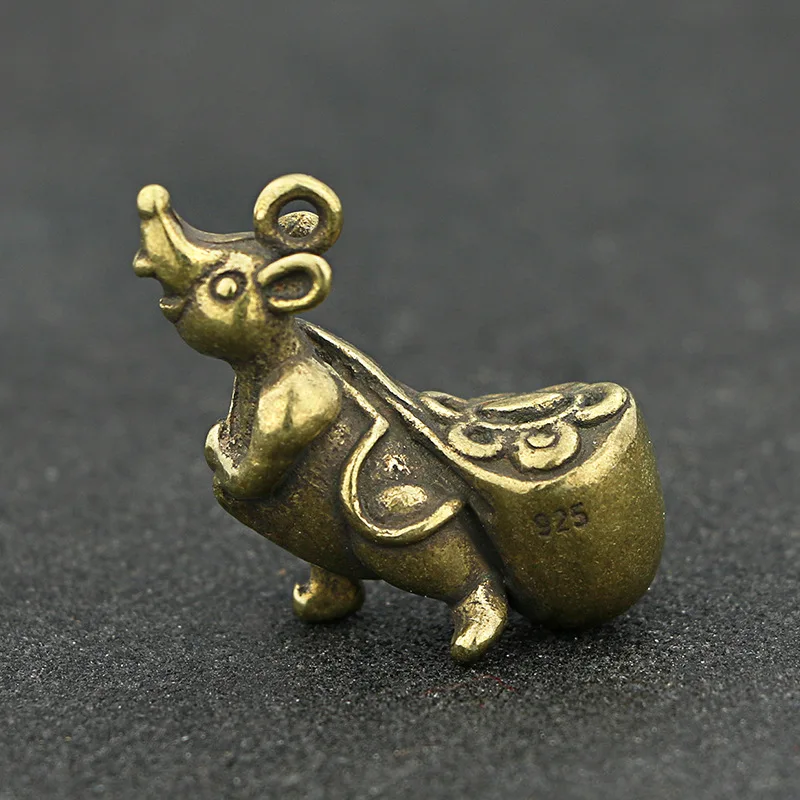 Винтажный Амулет из латуни для украшения дома с изображением мультяшной крысы
