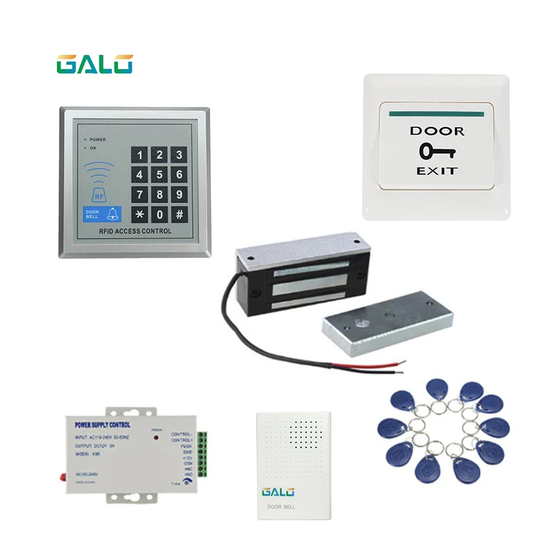 

60kg 12v wooden gate Door Electric Magnetic Lock keypad RFID door access control system kit with 10 tags