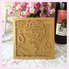 Печать под заказ, 50 шт в наборе, быстрая отметить ваш love романтические воздушные шары ремешками при помощи лазерной резки свадебная пригласительная открытка индивидуальные имена можно напечатать