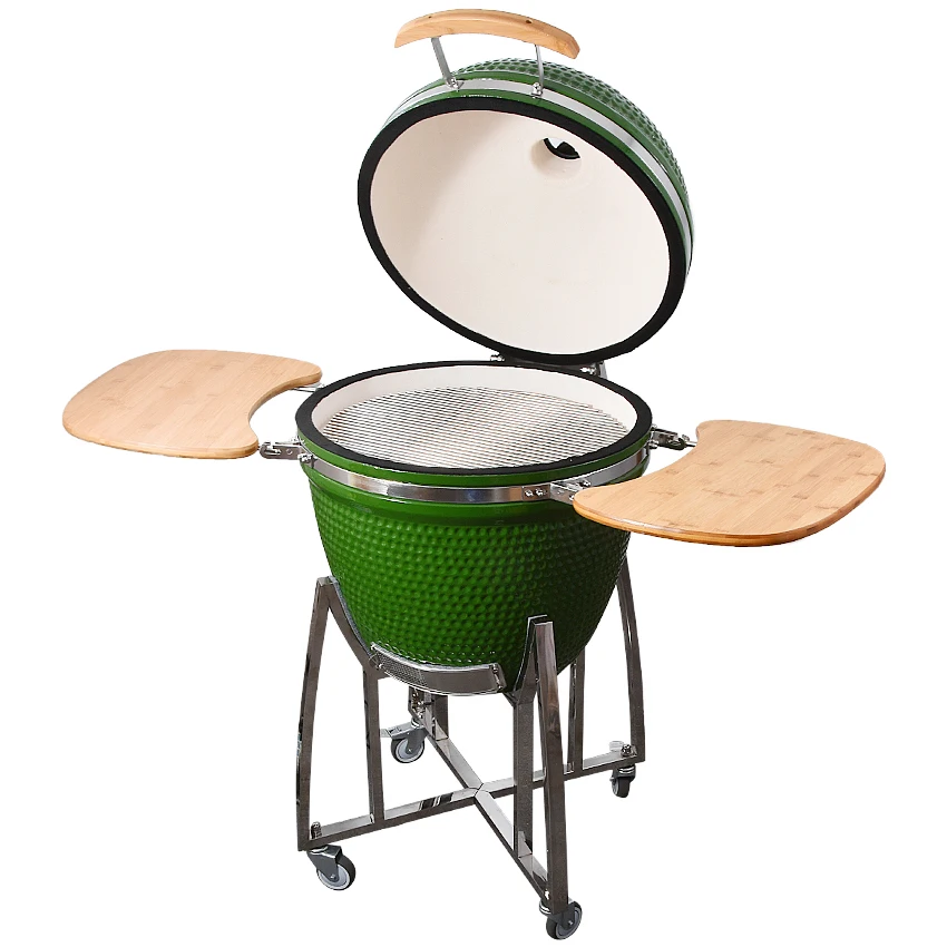 

23.5inch Ourdoor Ceramic BBQ Grill Pizza Heat retention Oven Charcoal Stove Pizza Oven courtyard Family Barbecu with wheel