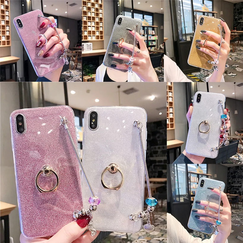 

Glitter Cases For Asus V520KL ZE554KL ZD553KL ZD552KL ZS551KL ZC520KL ZC554KL Zenfone 4 Selfie Pro 4V Ring Bracelet Cover Bumper