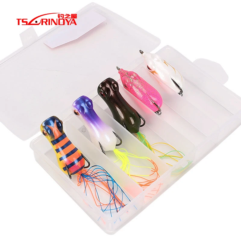 

Tsurinoya Fishing Lure Frog Set Lures Topwater Artificial Bait Popper Frog Soft Bait Swimbait Hard Bait Fishing Frog Bait