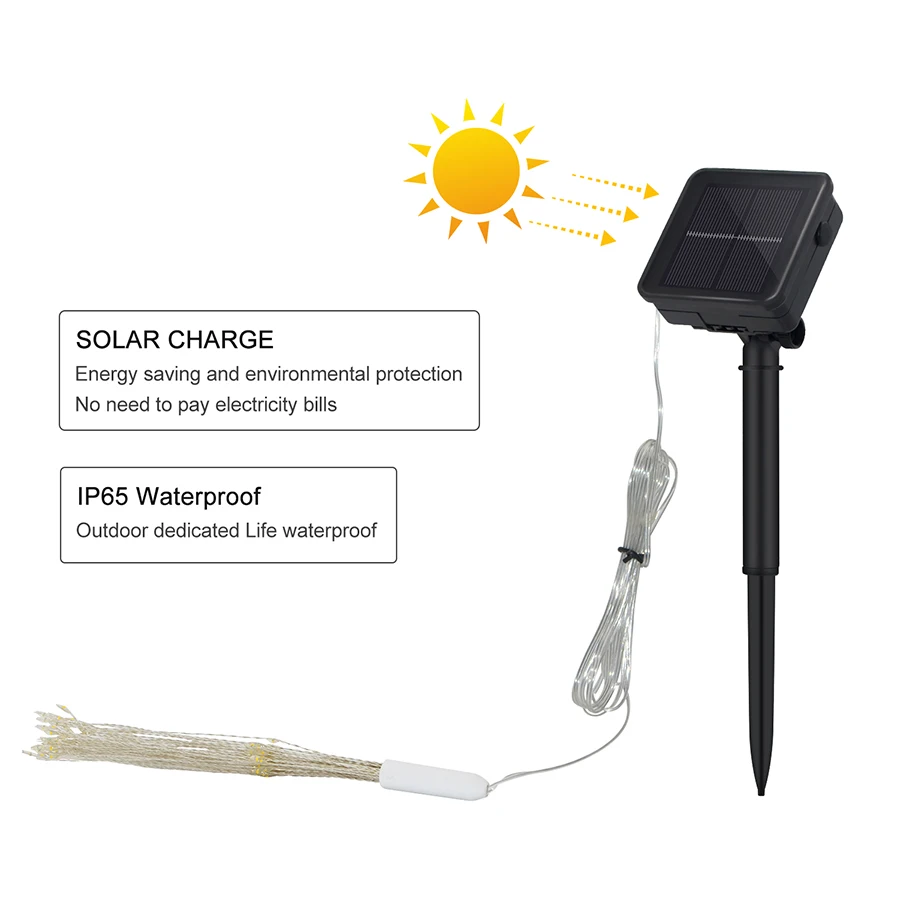 Holiday Lighting DIY Fireworks Solar String Lights For Garden Decoration LED String Christmas Fairy lights Outdoor Solar Lamps Holiday Lighting DIY Fireworks Solar String Lights For Garden Decoration LED String Christmas Fairy lights Outdoor Solar Lamps
