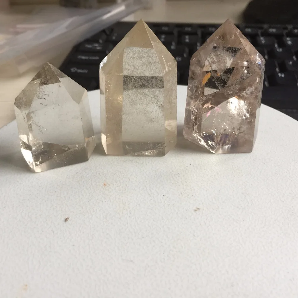 

3pcs a lots High Quality Clear Quartz Crystal Point Healing Wand feng shui product Reiki Crystals Ornaments Home Decoration