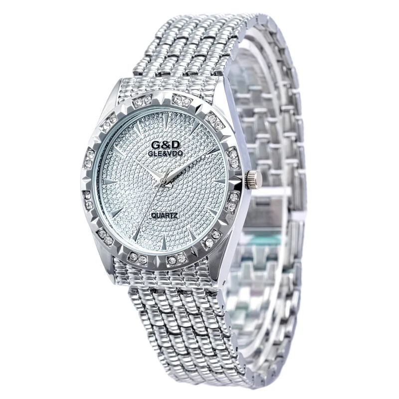 2017 г & D gle и VDO женские Часы серебряный браслет дамы смотреть модные Повседневное Кварцевые наручные часы Relogio feminino Нержавеющая сталь